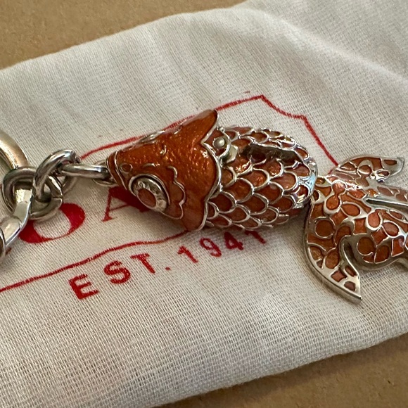 Coach Limited Edition 3D Movable Coral Metal Koi Fish Keychain Fob Bag Charm - Picture 7 of 16